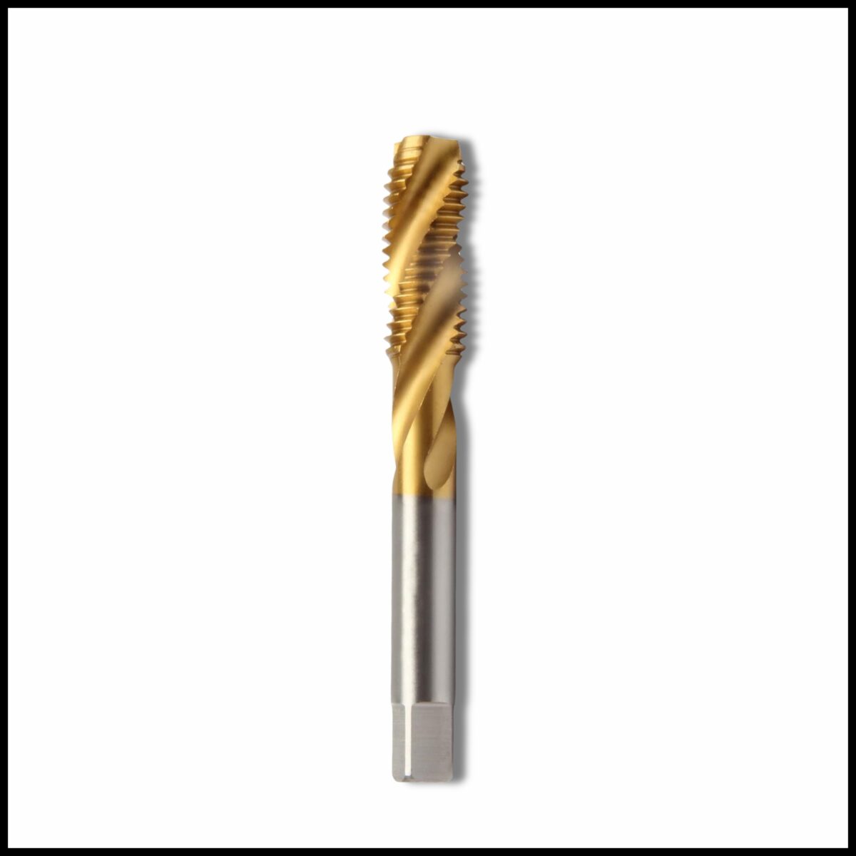 M12x1.75 HSS Tin-coated spiral tap.