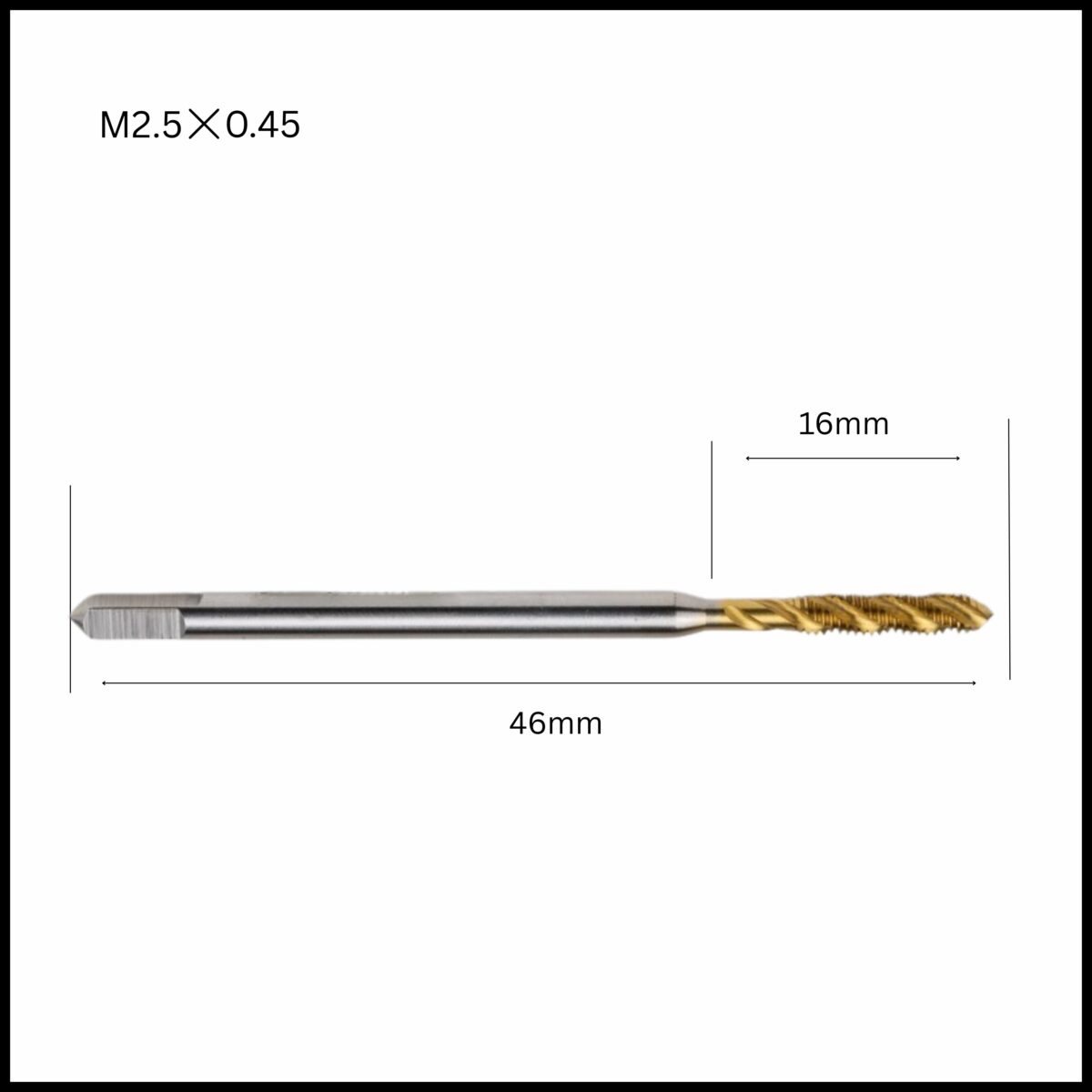 Efficient M2.5x0.45 machine spiral tap