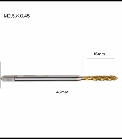 Efficient M2.5x0.45 machine spiral tap