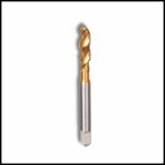 M5x0.8 HSS Tin-coated spiral tap.