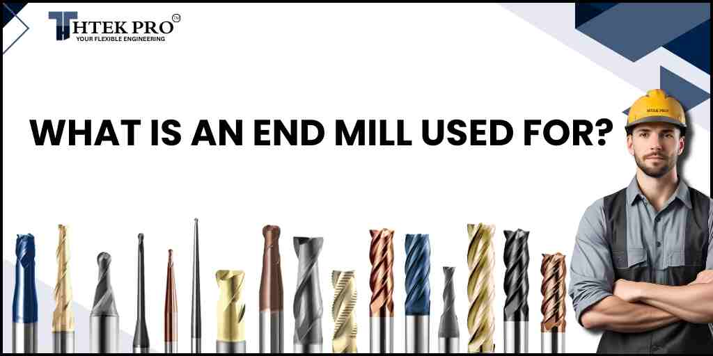 Close-up of different end mill types
